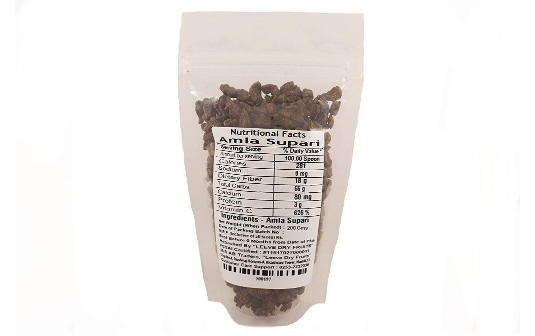 Leeve Dry fruits Amla Supari    Pack  200 grams